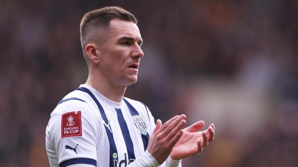 Jed Wallace applauds during West Brom clash.