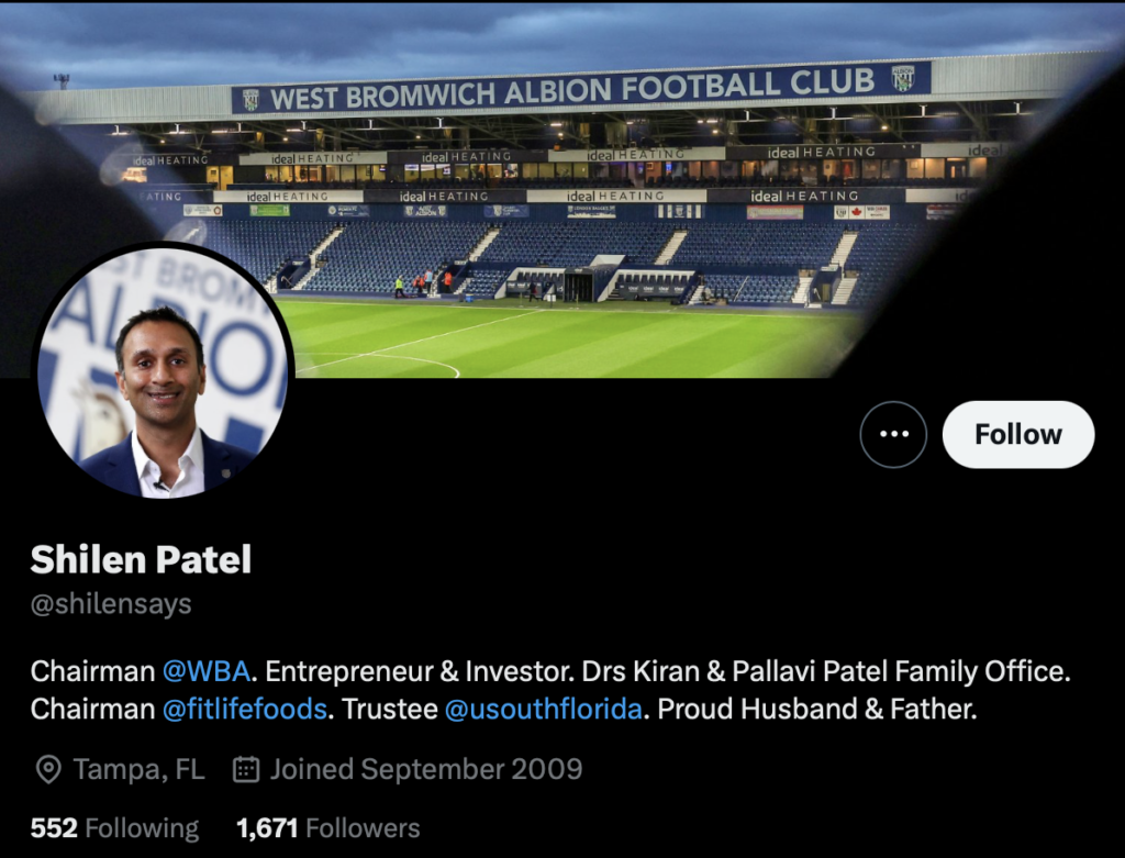 Shilen Patel's X account