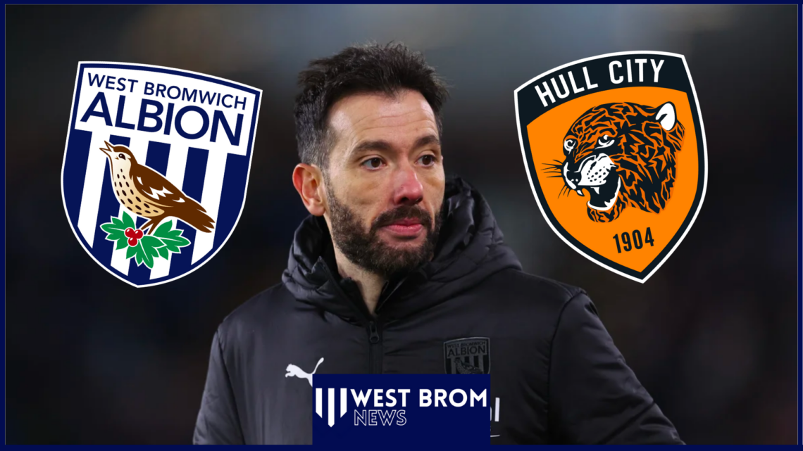 Carlos Corberan with West Brom and Hull City badges