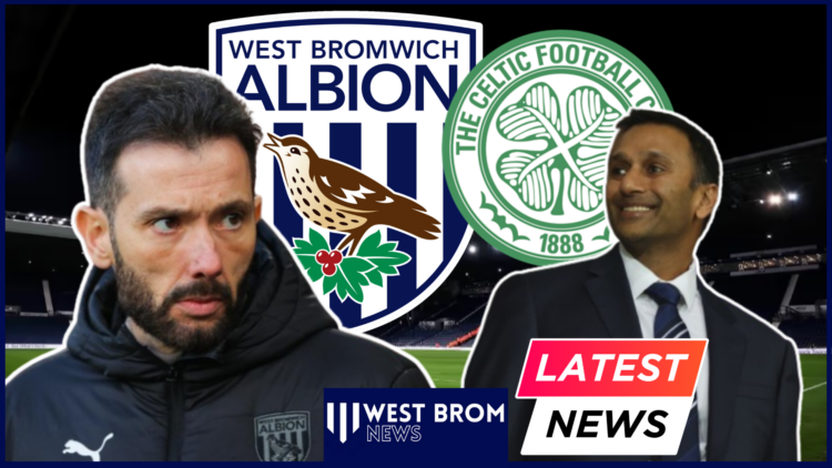 Carlos Coberan Shilen Patel The Hawthorns West Brom and Celtic logos