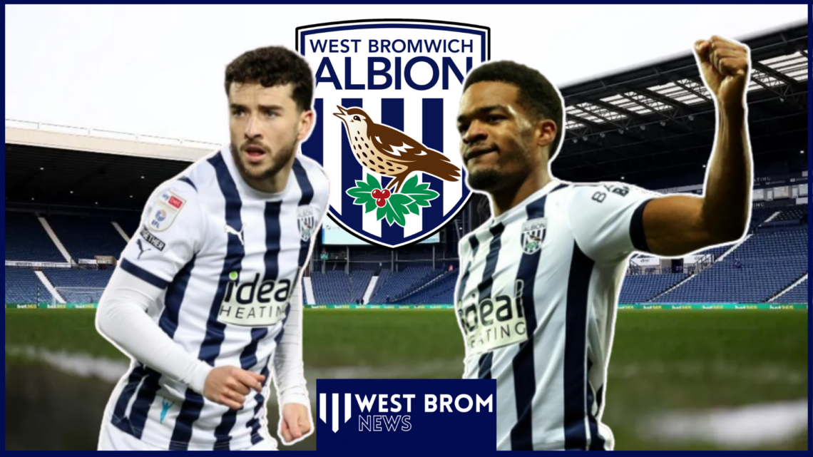 Mikey Johnston Grady Diangana at The Hawthorns West Brom logo