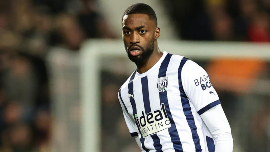 Semi Ajayi with West Brom badge