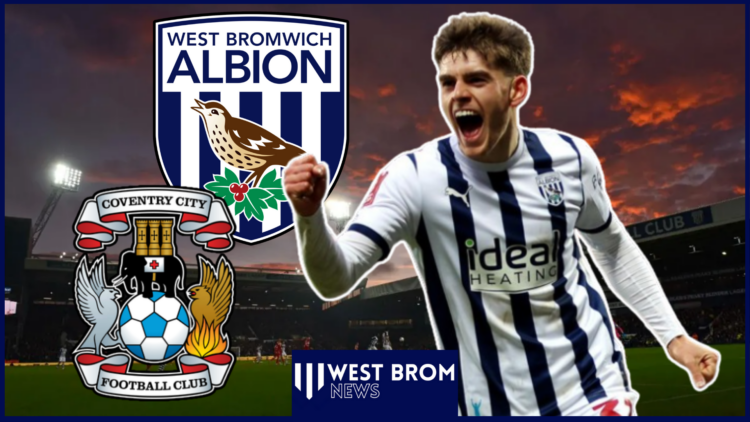 Tom Fellows at The Hawthorns West Brom and Coventry City logos