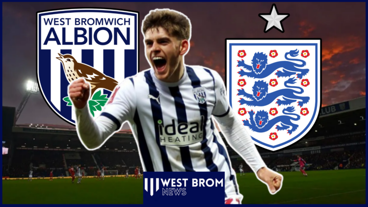 Tom Fellows at The Hawthorns West Brom and England logos