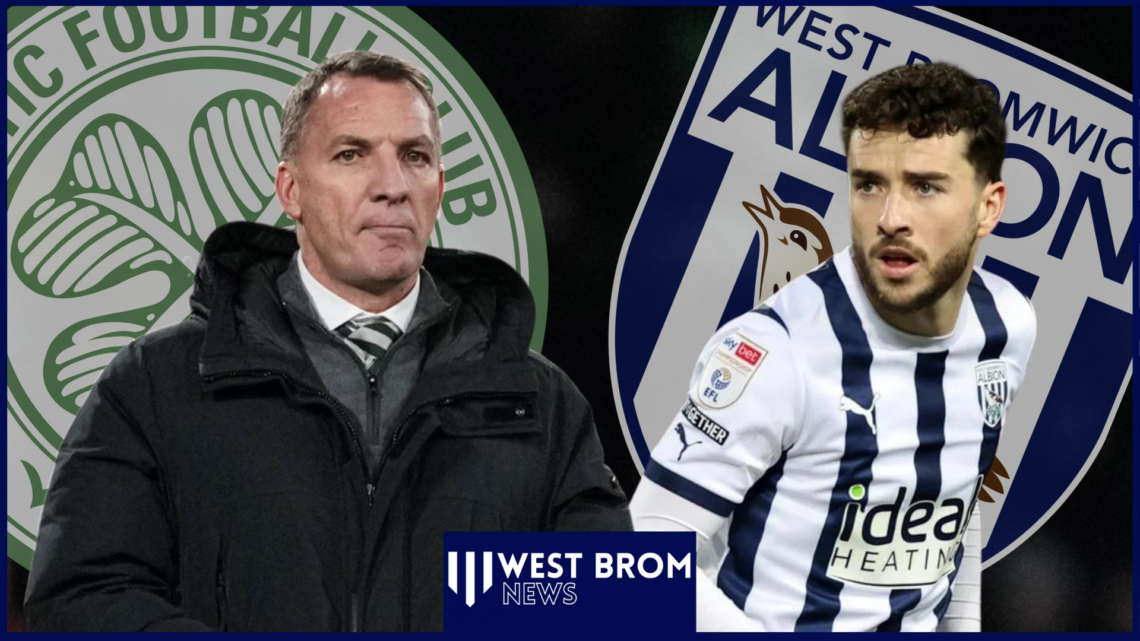 Celtic manager Brendan Rodgers, West Brom loanee Mikey Johnston