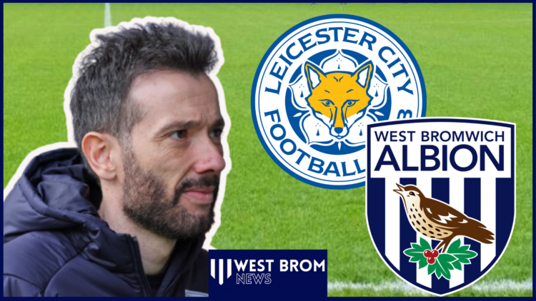 Carlos Corberan, Leicester City badge, West Brom badge