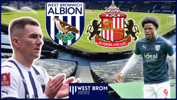 Jed Wallace, Josh Maja, Sunderland badge, West Brom badge