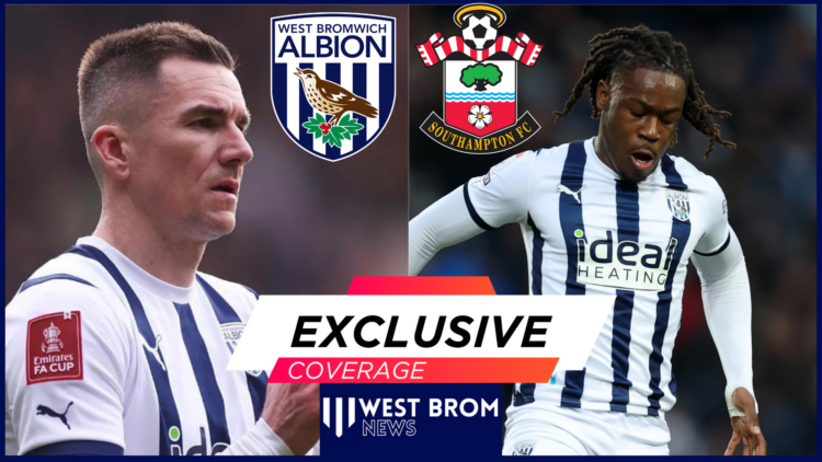 Jed Wallace, Brandon Thomas-Asante, West Brom badge, Southampton badge