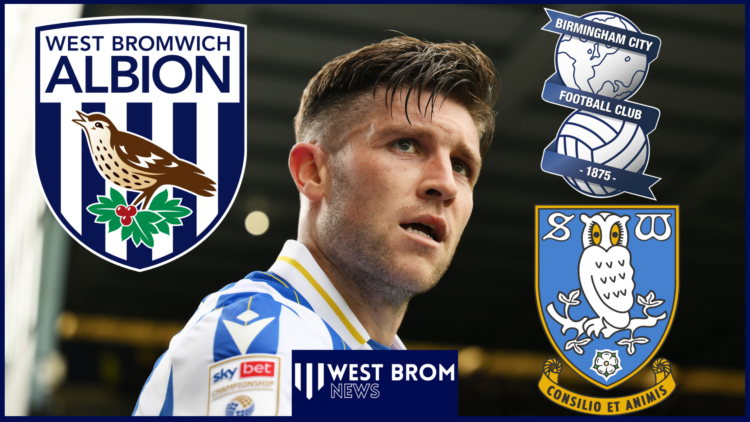 Josh Windass, West Brom, Birmingham City and Sheffield Wednesday crest