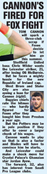 West Brom want to sign Tom Cannon, The Sun (28 July, pg. 55)