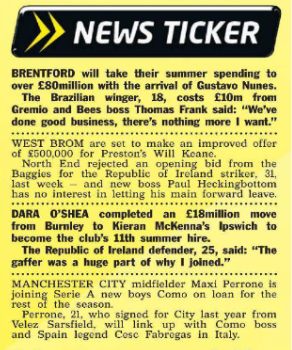 The Sun [26 August, pg 47]