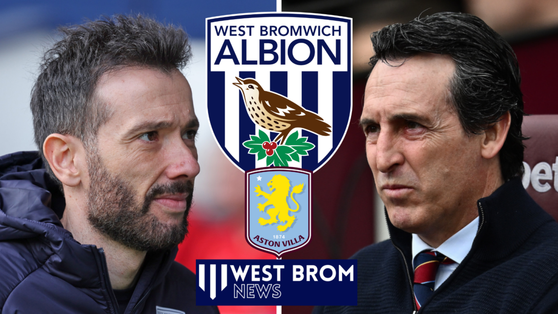 West Brom and Aston Villa badges, Carlos Corberan and Unai Emery