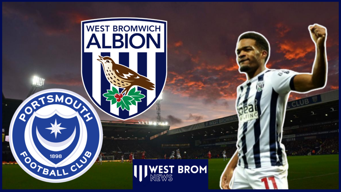 Grady Diangana, West Brom badge, Portsmouth badge
