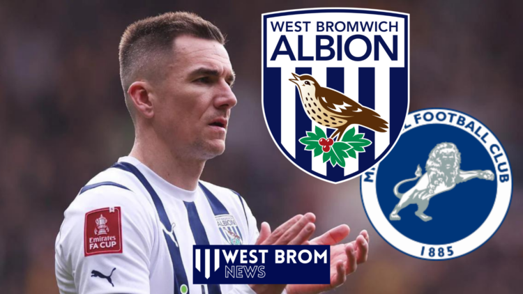 Jed Wallace, West Brom badge, Millwall badge