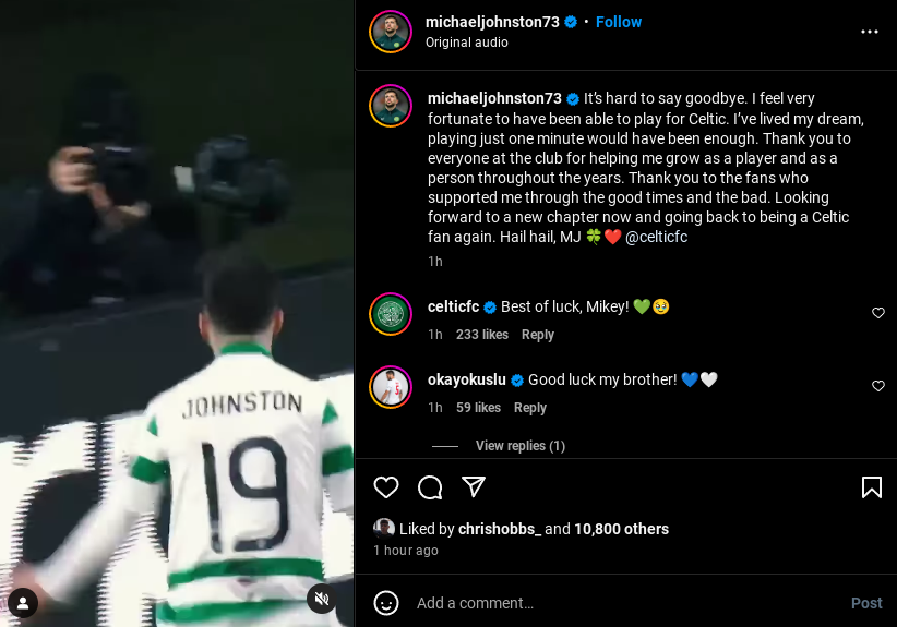 West Brom forward Mikey Johnston Instagram