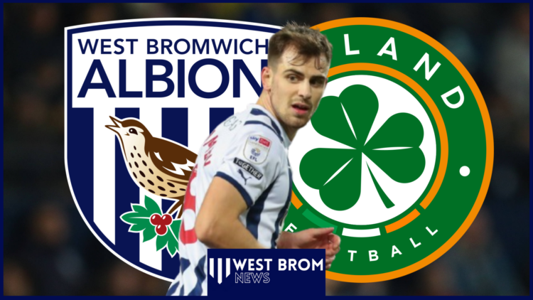 West Brom badge, Ireland badge, Jayson Molumby