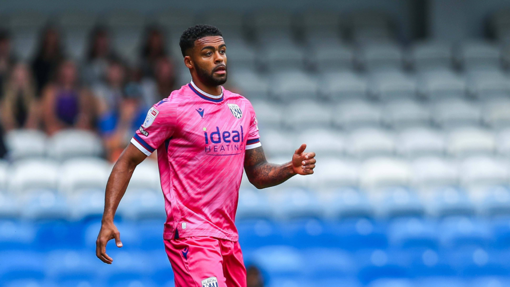 Darnell Furlong in action for West Brom away from home.