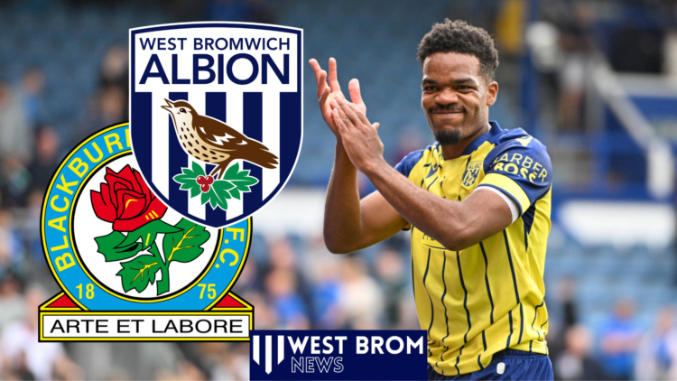 Grady Diangana, West Brom badge, Blackburn Rovers badge