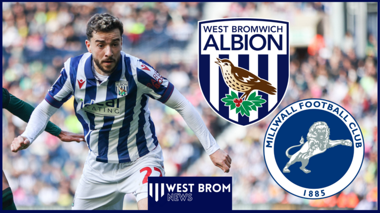 Mikey Johnston, West Brom badge, Millwall badge