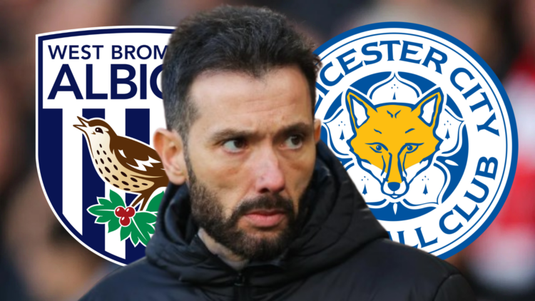 Carlos Corberan, West Brom badge, Leicester badge