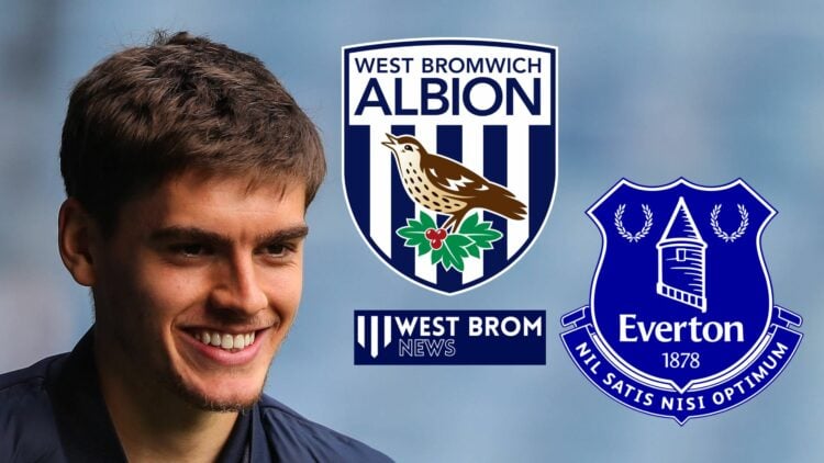 Tom Fellows, Everton badge, West Brom badge
