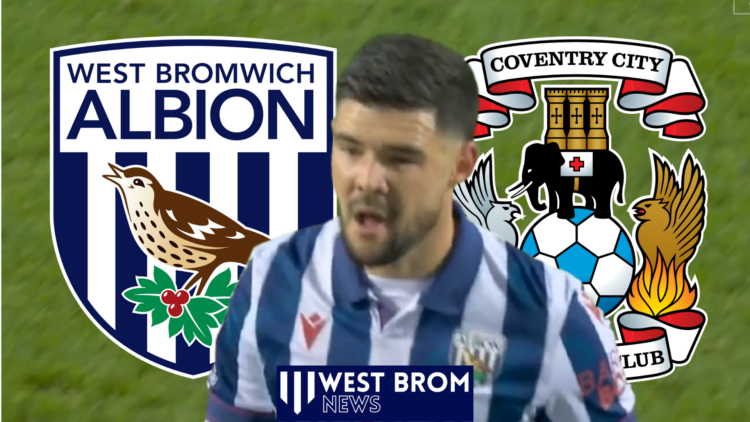 Alex Mowatt, West Brom badge, Coventry City badge