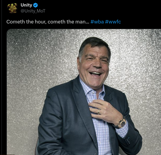 West Brom fan tweet Sam Allardyce