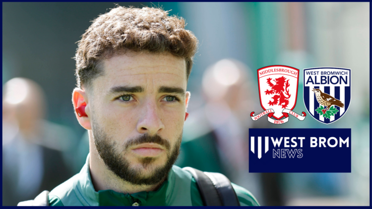 Mikey Johnston, Middlesbrough badge, West Brom badge