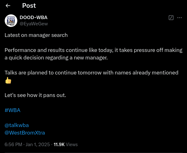 West Brom news source DOOD on X