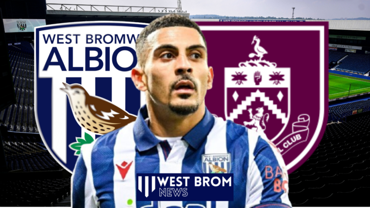 Karlan Grant, West Brom badge, Burnley badge