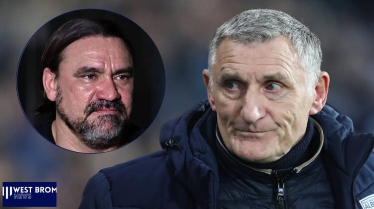 West Brom manager Tony Mowbray and Leeds United manager Daniel Farke