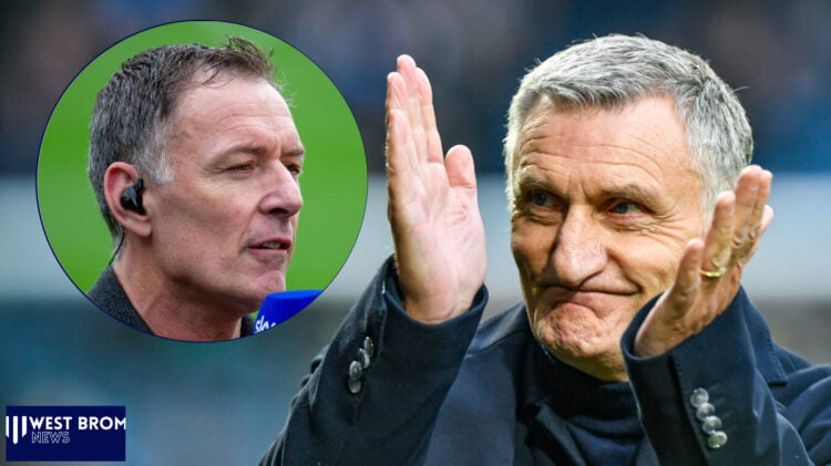 West Brom manager Tony Mowbray and Chris Sutton