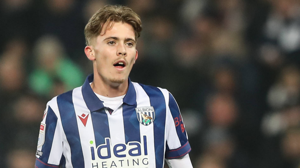 Isaac Price playing for West Brom