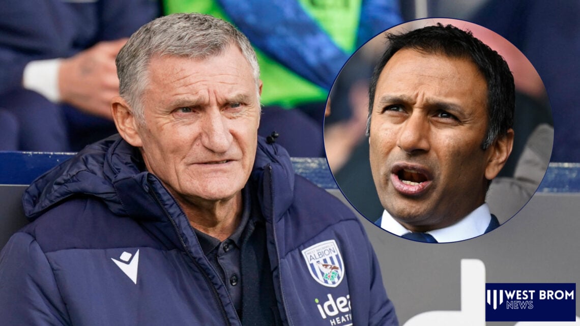 West Brom manager Tony Mowbray and Shilen Patel