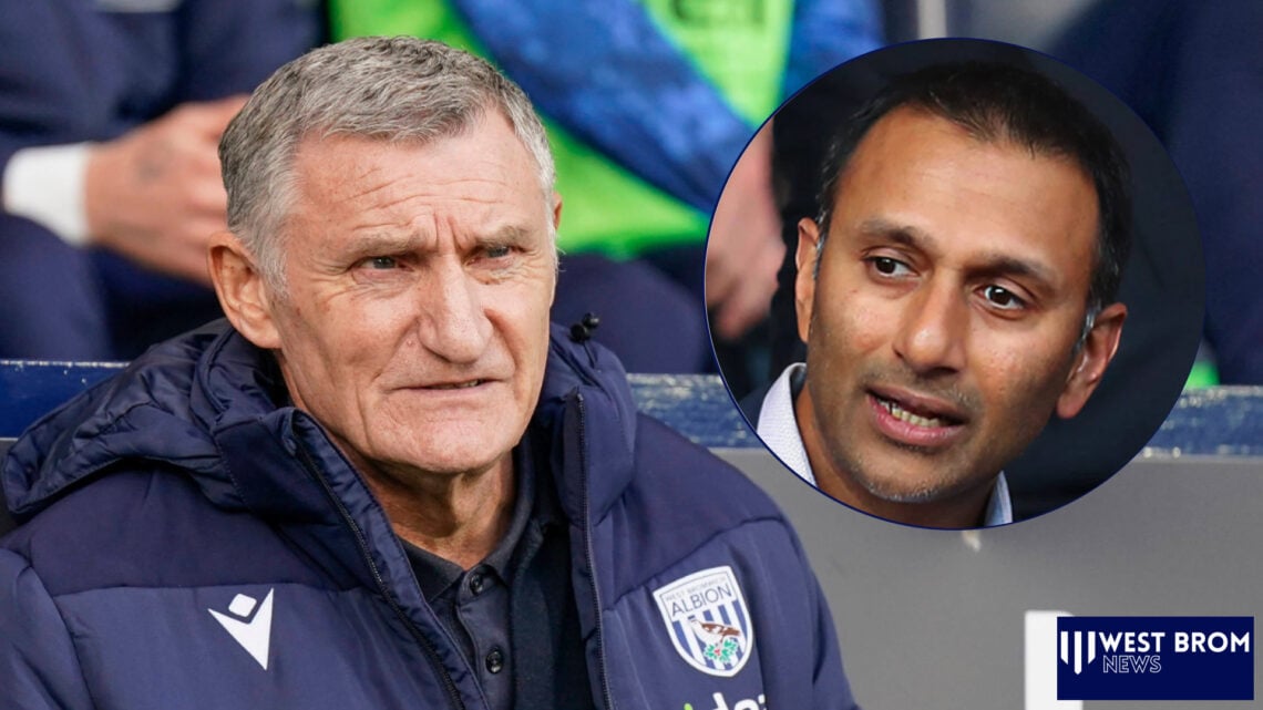 West Brom manager Tony Mowbray and Shilen Patel