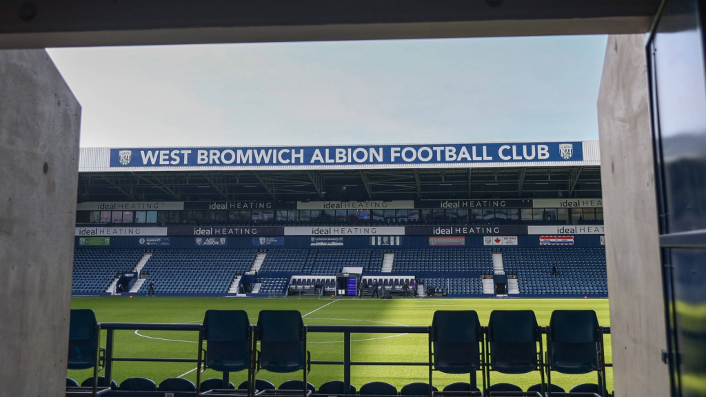 An image of The Hawthorns taken from one of the entrances to a stand.