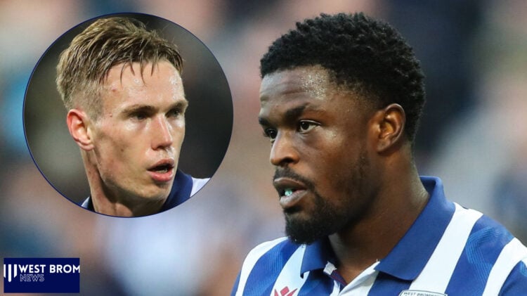 West Brom striker Josh Maja and Torbjorn Heggem