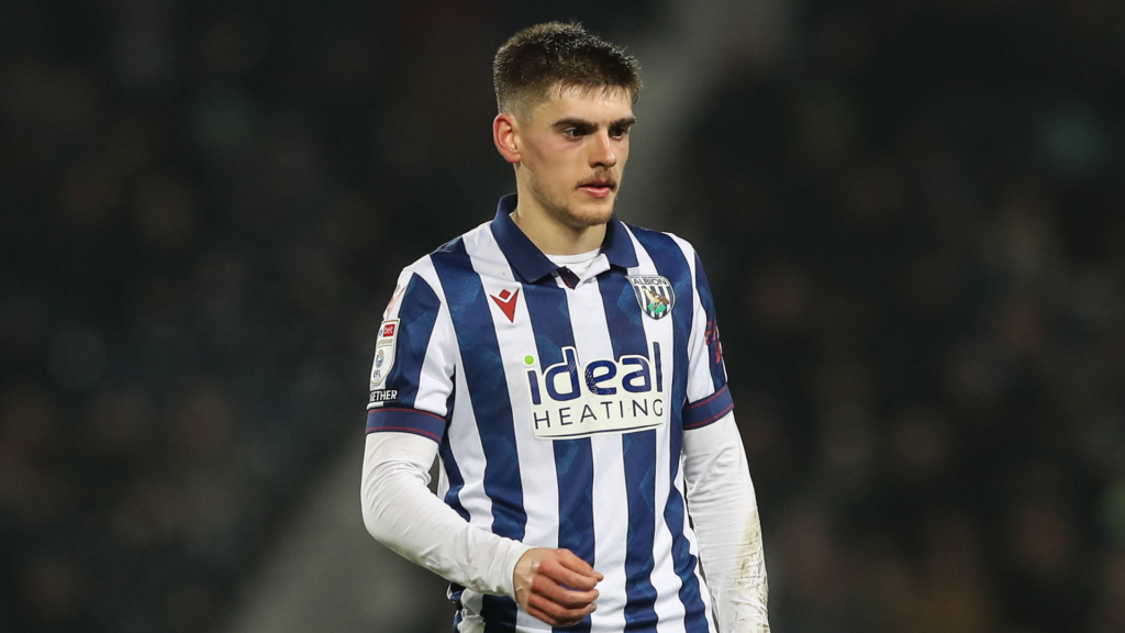 West Brom star Tom Fellows in action during a game.