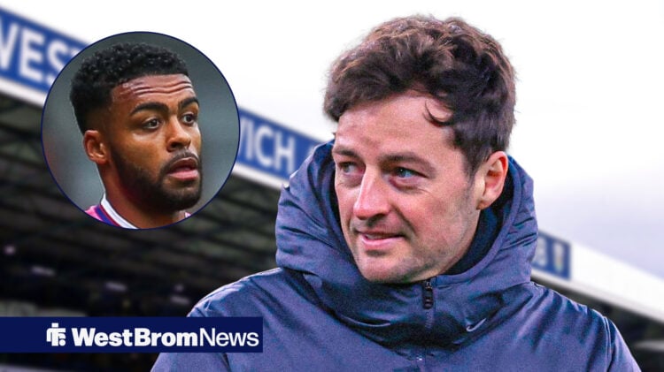 West Brom manager Ryan Mason and Darnell Furlong