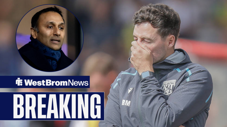 Ryan Mason covers his faces and West Brom chairman Shilen Patel