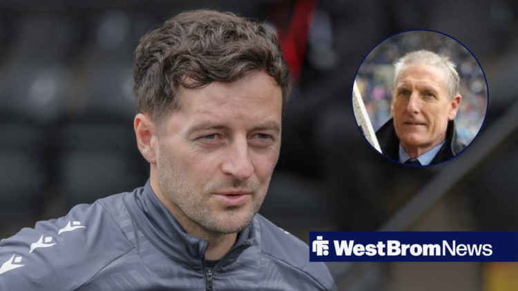 West Brom manager Ryan Mason with Tony Brown insert