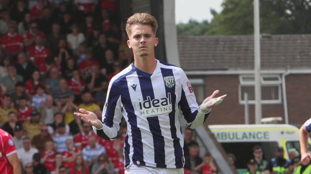 West Brom star Isaac Price celebrating
