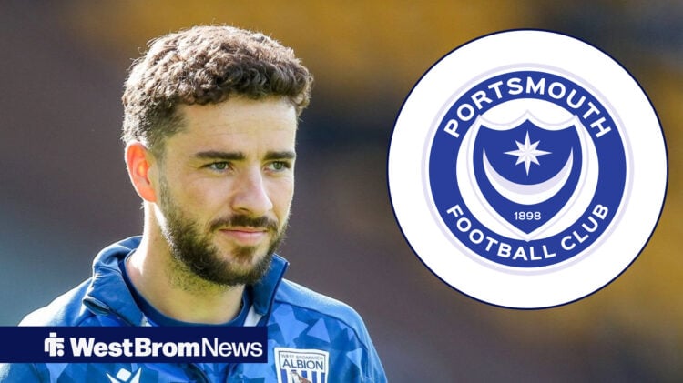 Mikey Johnston smiling, Portsmouth badge in a circular inset