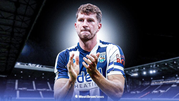Defender Chris Mepham in a West Brom shirt.
