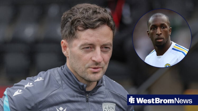 Ryan Mason in West Brom tracksuit with Glen Kamara in circular inset