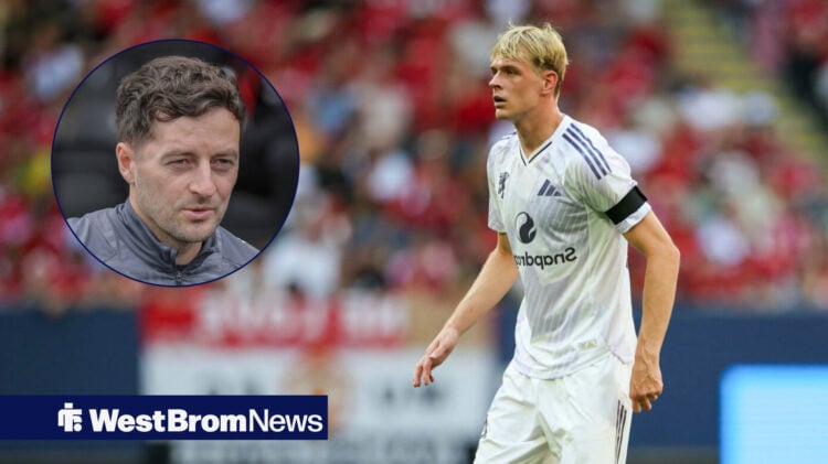 Toby Collyer in action for Manchester United, Ryan Mason in circle frame inset