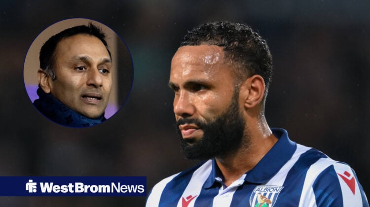 West Brom chairman Shilen Patel and Kyle Bartley