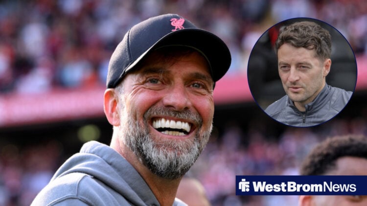 Former Liverpool manager Jurgen Klopp and West Brom boss Ryan Mason.