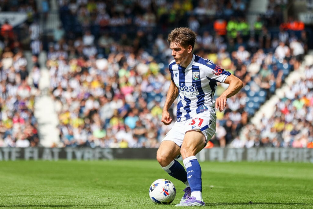 Tom Fellows playing for West Bromwich Albion vs Derby