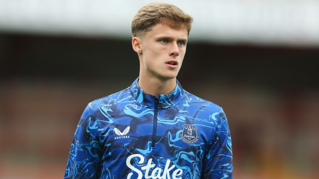 Everton youngster Harrison Armstrong in action during a warm-up.